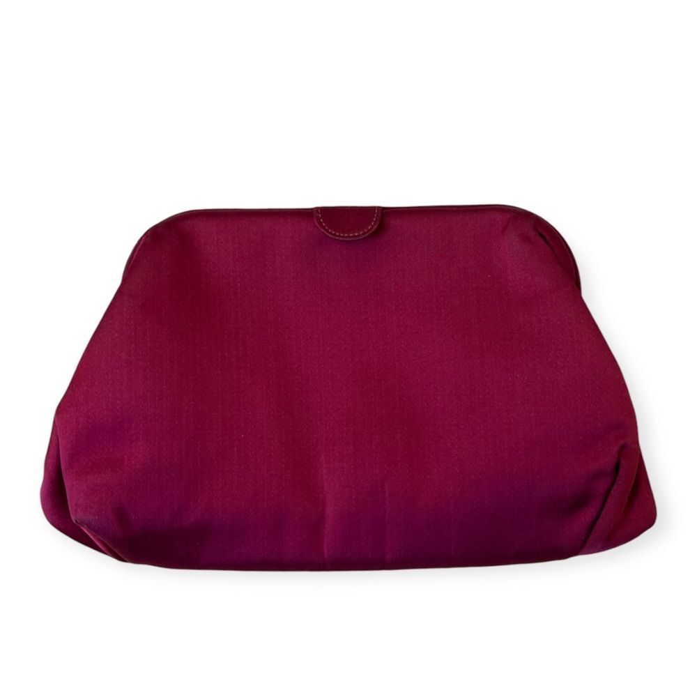 Vintage 1960s Mel-Ton Satin Clutch, Burgundy